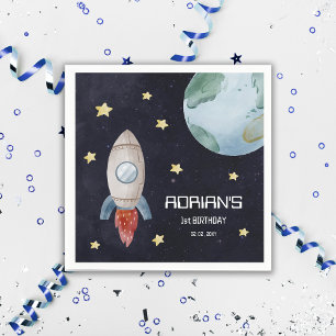 Guardanapo De Papel A Primeira Viagem Do primeiro aniversario Espacial