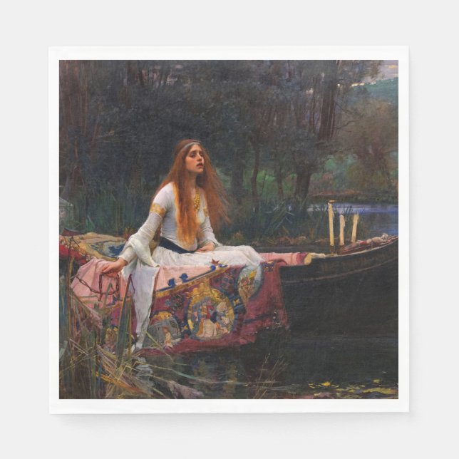 Guardanapo De Papel A Senhora de Shalott por John William Waterhouse (Frente)
