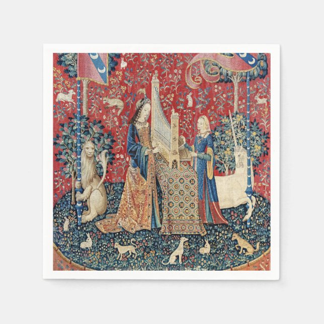 Guardanapo De Papel A Senhora e o Unicórnio, Audição (Frente)