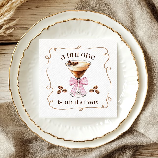 Guardanapo De Papel A Tini One Espresso Martini Pink Bow Baby Shower (A Tini One Espresso Martini Pink Bow Baby Shower Napkins)