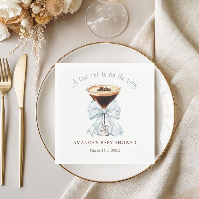 Guardanapo De Papel A tini One is on the Way Baby Shower  (A tini one is on the way baby shower napkin)