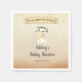 Guardanapo De Papel A Vaca Saltou Sobre O Chá de fraldas Da Lua