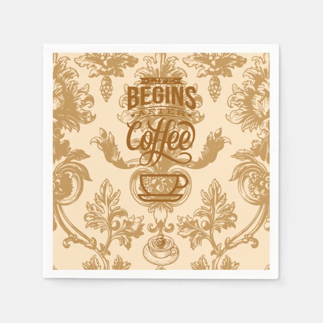 Guardanapo De Papel A vida começa com o café (Frente)