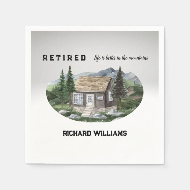 Guardanapo De Papel A vida de reforma é melhor nas montanhas caminhand (Frente)