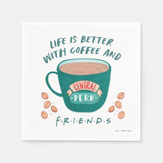 Guardanapo De Papel A vida é melhor com café e amigos™ (Frente)
