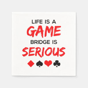 Guardanapo De Papel A vida é uma ponte de jogo é um jogo de cartas sér