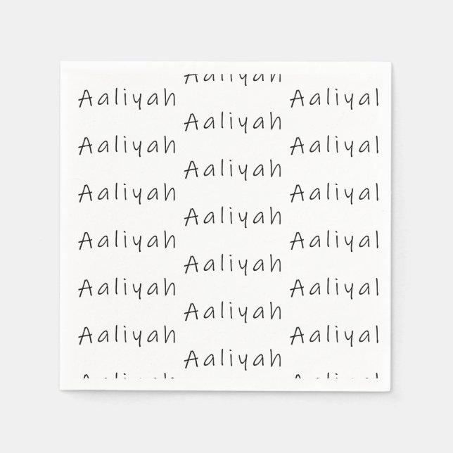 Guardanapo De Papel Aaliyah name (Frente)