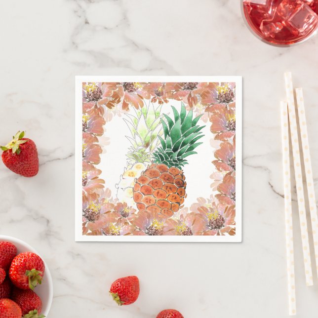 Guardanapo De Papel Abacaxi, aquarela. (Insitu)
