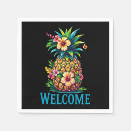 Guardanapo De Papel Abacaxi Tropical Coquetel Napkin Bem-vindo