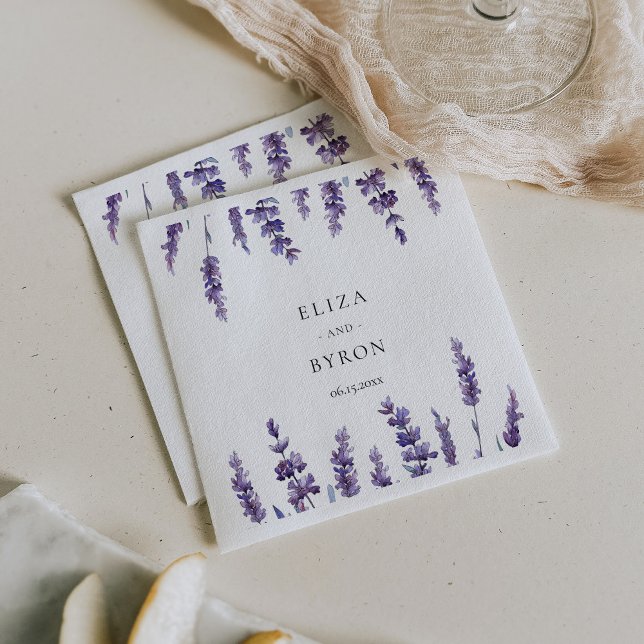 Guardanapo De Papel Abate de lavanda floral elegante (Criador carregado)