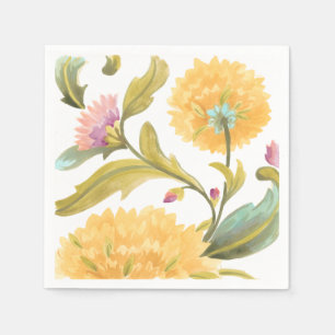 Guardanapo De Papel Abbey Floral Azulejos - Flores Amarelas