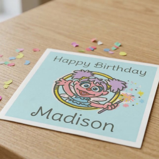 Guardanapo De Papel Abby Cadabby Vintage (Generated image of napkin on table)