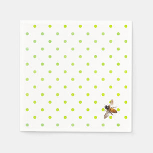 Guardanapo De Papel Abelha padrão polka-dot retrô verde