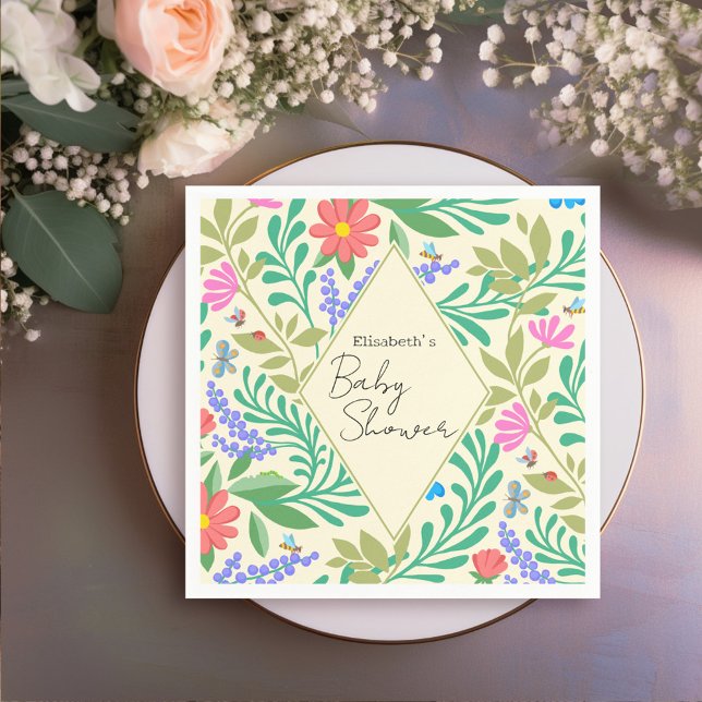 Guardanapo De Papel Abelhas De Mel, Ladybug, Borboleta, Dragonfly & Fl (Criador carregado)