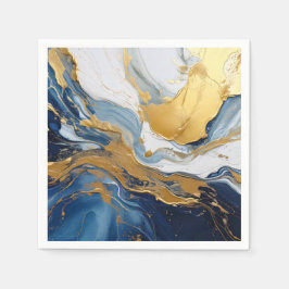 Guardanapo De Papel Abertura em negrito de Dourado e Azul