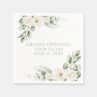 Guardanapo De Papel Abertura Grandiosa de Rosa Floral Branca Personali