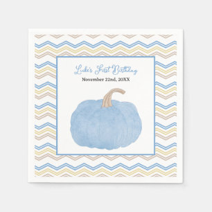 Guardanapo De Papel Abóbora Azul Primeiro Aniversário Napkins