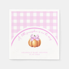 Guardanapo De Papel Abóbora com laço rosa em gaiola baby shower