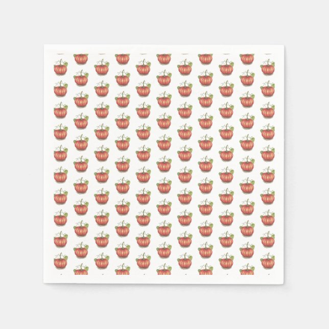 Guardanapo De Papel Abóbora Cuja Vinha É Em Aquarela (Frente)