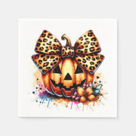 Guardanapo De Papel Abóbora de aquarela com arco