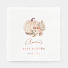 Guardanapo De Papel Abóbora de Grama Pampas Boho Aquarela