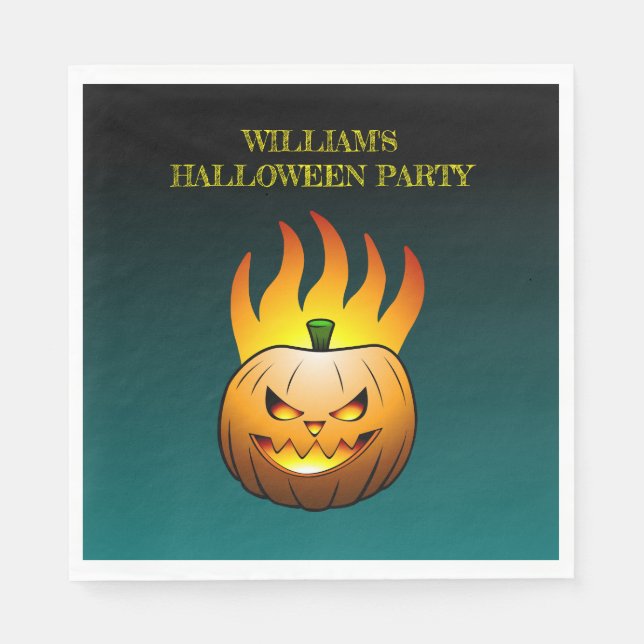Guardanapo De Papel Abóbora de Halloween aconchegante Jack o'lantern (Frente)