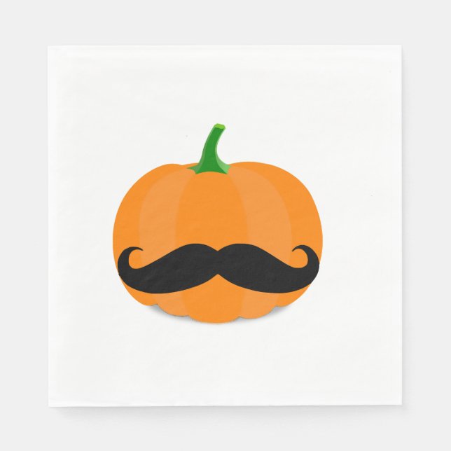 Guardanapo De Papel abóbora de halloween com barba (Frente)
