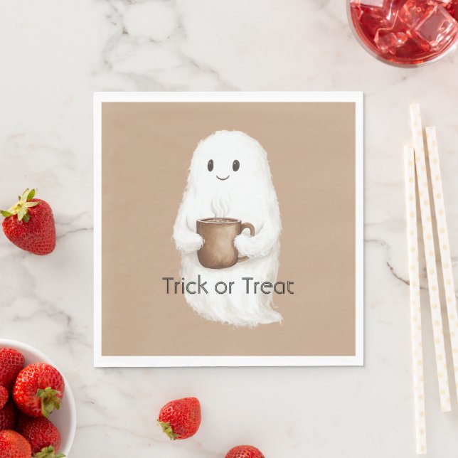 Guardanapo De Papel Abóbora de Halloween Fantasma Fofo (Insitu)