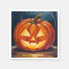 Guardanapo De Papel Abóbora de Jack-O-Lantern do Halloween