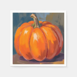 Guardanapo De Papel Abóbora Laranja Halloween Ação de Graças Aquarela