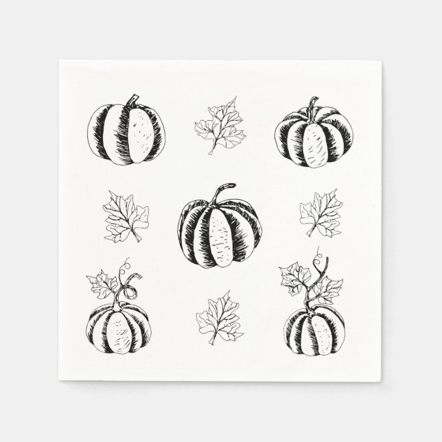 Guardanapo De Papel Abóbora Preta para o Halloween (Frente)
