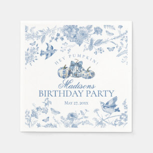 Guardanapo De Papel Abóbora Toalete Azul Francês Floral Aniversário de