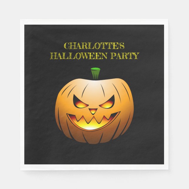 Guardanapo De Papel Abóboras de Halloween à Noite (Frente)