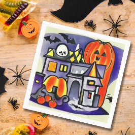 Guardanapo De Papel Abóboras, fantasmas, morcegos de halloween
