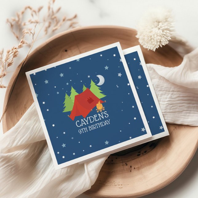 Guardanapo De Papel Abrigos de Festa de aniversário de acampamento (Criador carregado)