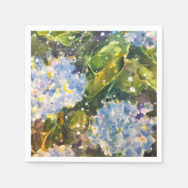 Guardanapo De Papel Abrigos de impressão de cores aquáticas Hydrangea