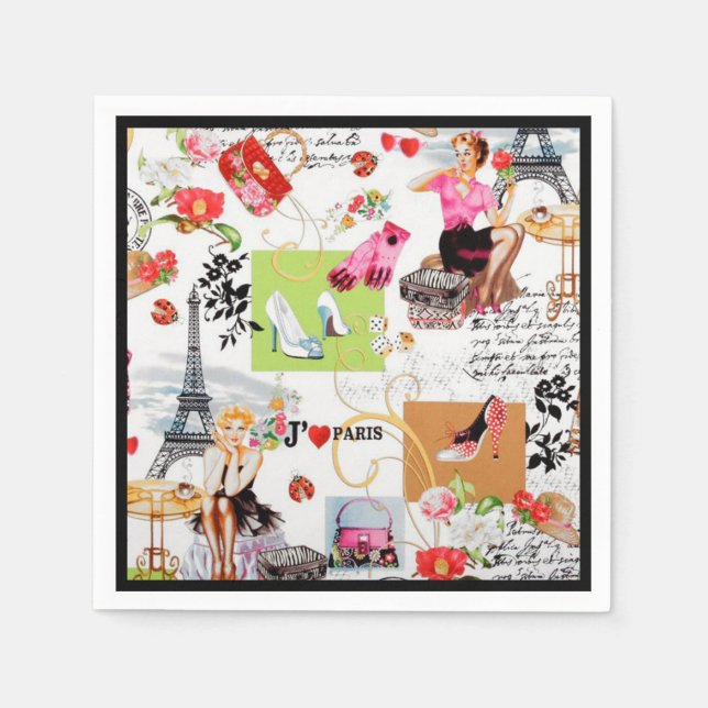 Guardanapo De Papel Abril em Paris 2 (Frente)