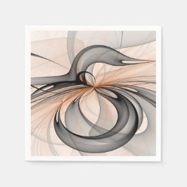 Guardanapo De Papel Abstract Anthracite Gray Sienna Modern Fractal Art