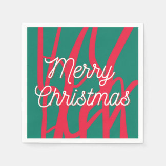 Guardanapo De Papel Abstract Red Green Personalized Merry Christmas