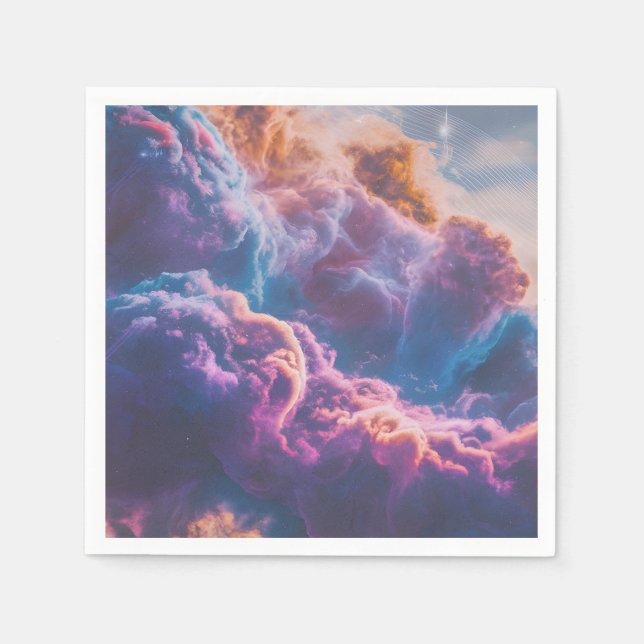 Guardanapo De Papel Abstract Space Nebula Art - Colorful Cosmic (Frente)