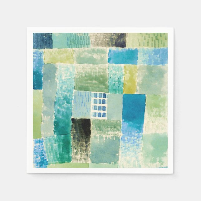 Guardanapo De Papel Abstract watercolor window by Paul Klee (Frente)