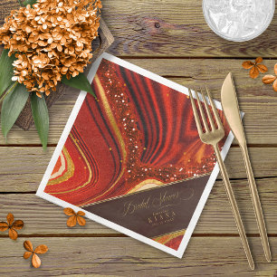 Guardanapo De Papel Abstrato Agate Chá de panela Hot Orange ID827