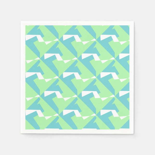 Guardanapo De Papel Abstrato Art Turquoise Azul (Frente)