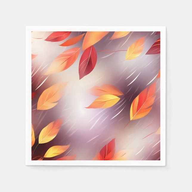 Guardanapo De Papel Abstrato Autumn Deixa Botânico (Frente)
