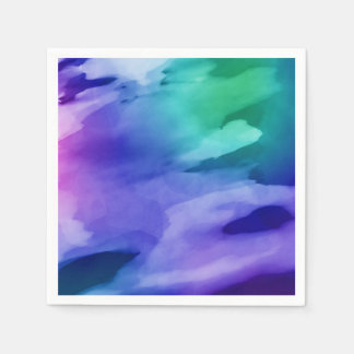 Guardanapo De Papel Abstrato Bright Purple Blue Watercolor Party