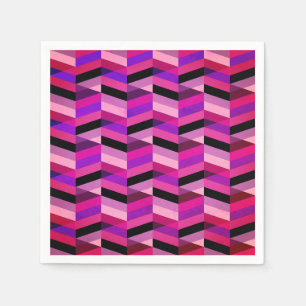 Guardanapo De Papel Abstrato Chevron/Herringbone Rúpias e Violetas