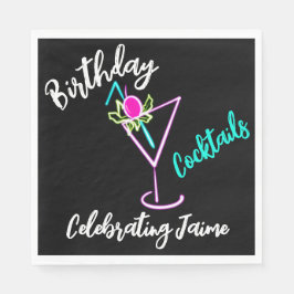 Guardanapo De Papel Abstrato Cocktail Neon Drink Bar Club