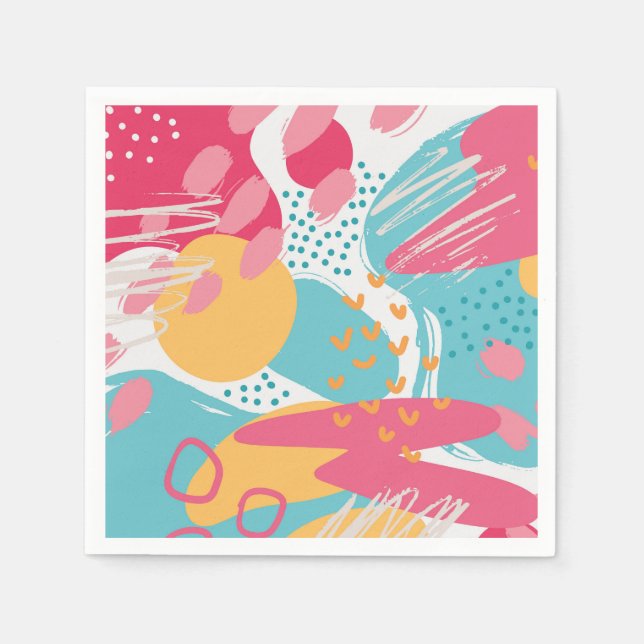 Guardanapo De Papel Abstrato colorido (Frente)
