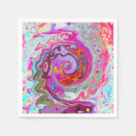 Guardanapo De Papel Abstrato da parte traseira do Groovy, rosa quente 