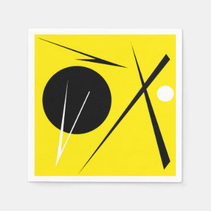 Guardanapo De Papel Abstrato de minimalismo moderno amarelo preto bran